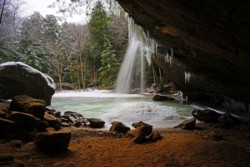 Landscape\n\nBehind the Falls\n\nHocking Hills State Park