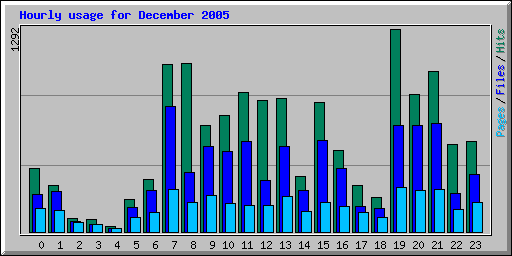 Hourly usage for December 2005