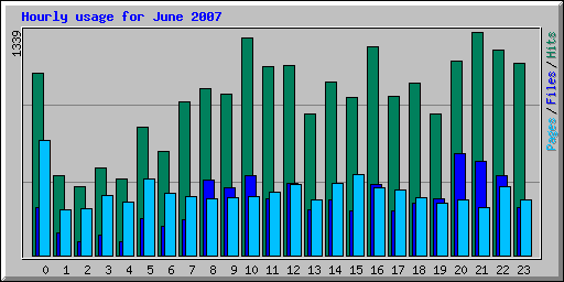 Hourly usage for June 2007
