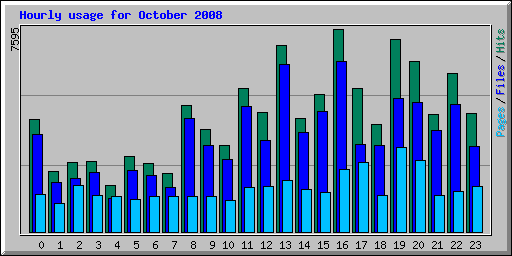 Hourly usage for October 2008