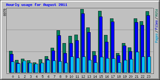 Hourly usage for August 2011