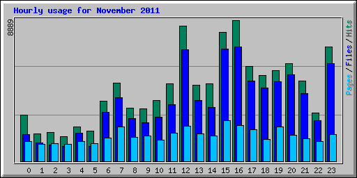 Hourly usage for November 2011