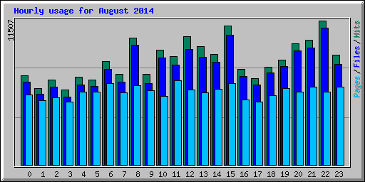 Hourly usage for August 2014