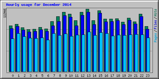 Hourly usage for December 2014