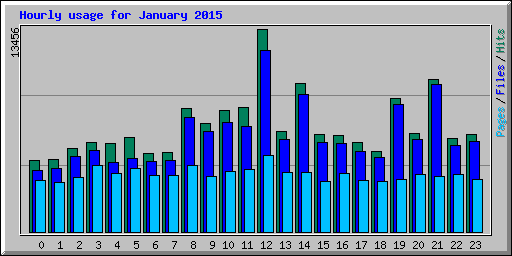 Hourly usage for January 2015