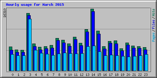 Hourly usage for March 2015