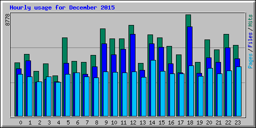 Hourly usage for December 2015