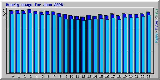 Hourly usage for June 2023