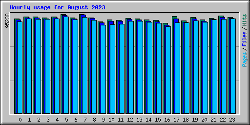 Hourly usage for August 2023