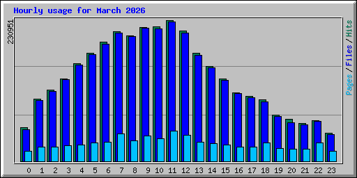Hourly usage for March 2026